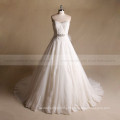 Noble Sweet Heart Applique Lace Beaded Wedding Gown Trem Longo